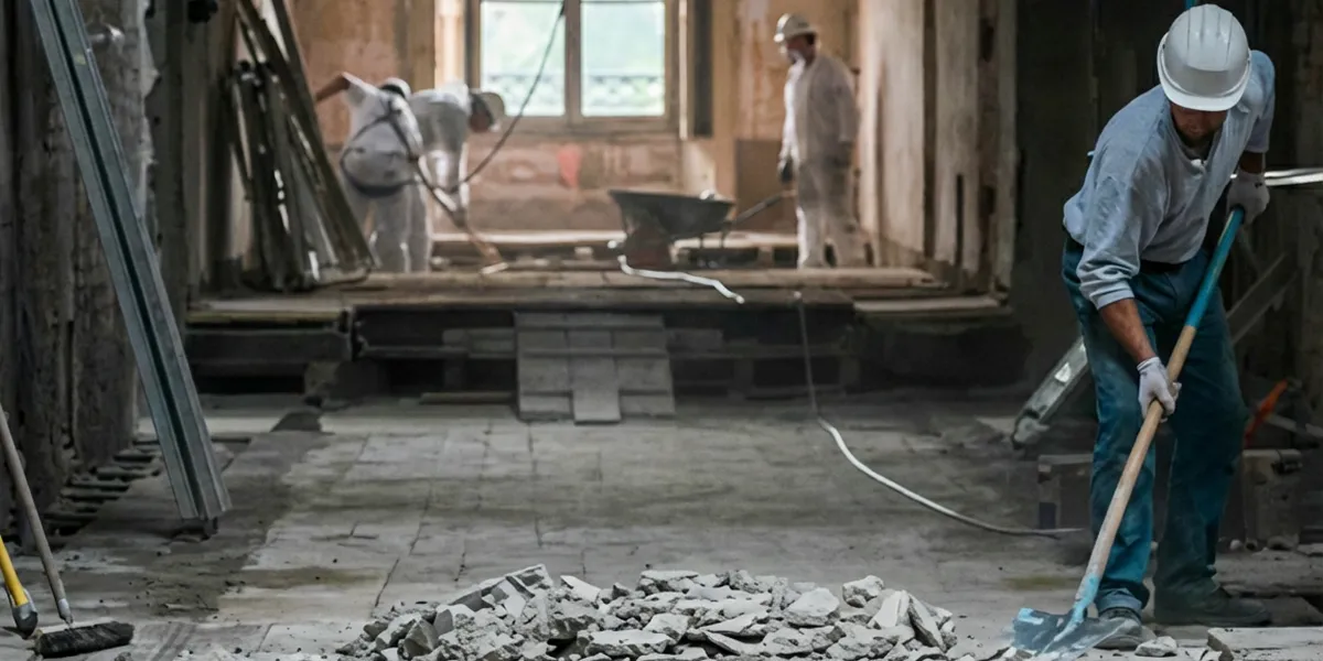 fire damage restoration professionals performing structural cleanup and restoration after a fire in Omaha, NE